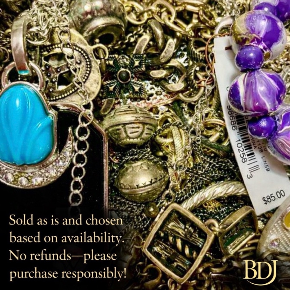 3 LB CURATED Jewelry Bundle lot\ gold silver pearls rhinestones gemstones - Picture 5 of 7